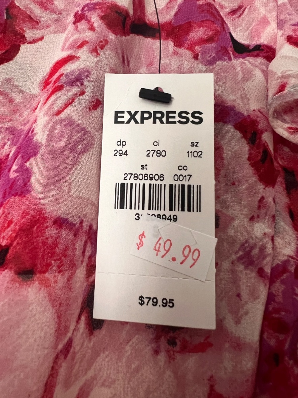 Express Floral Ruffle Ruched Dress – Size Small – NWT - Picture 4 of 4